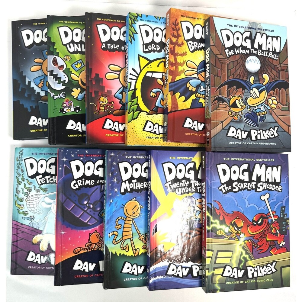 Dog Man Hardcover Book Lot 11 Books #1-3 & #5-12 Dav Pilkey Missing #4 #13